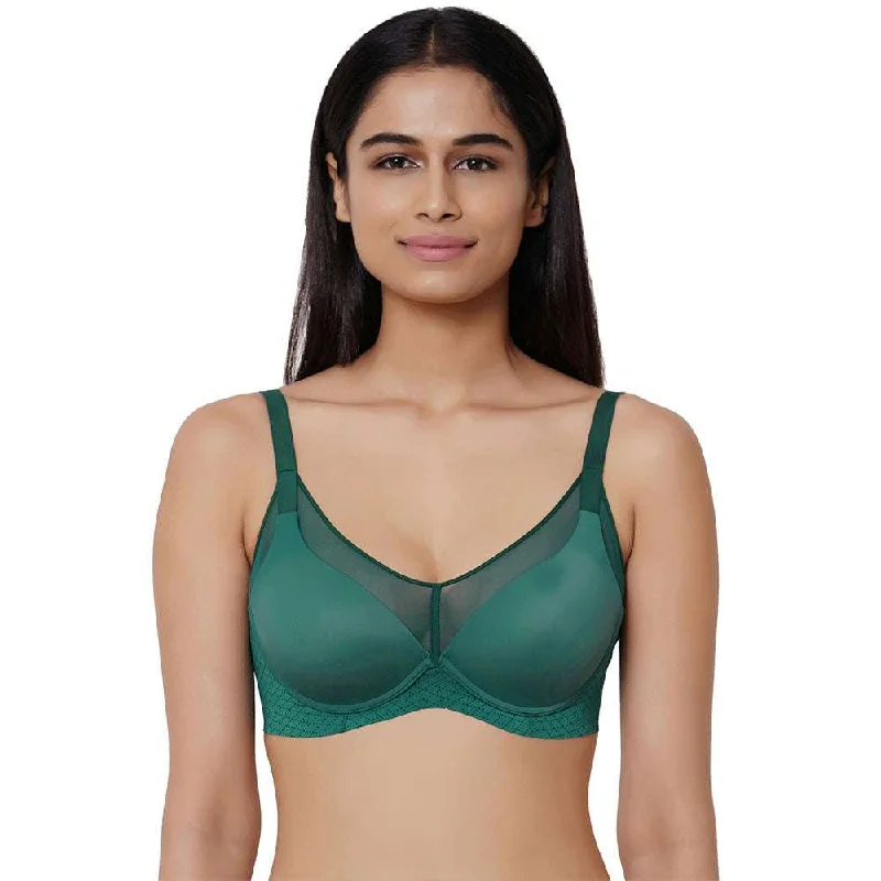 Franca Padded Non-wired Full Cup Everyday Wear Full coverage T-Shirt Bra - Green