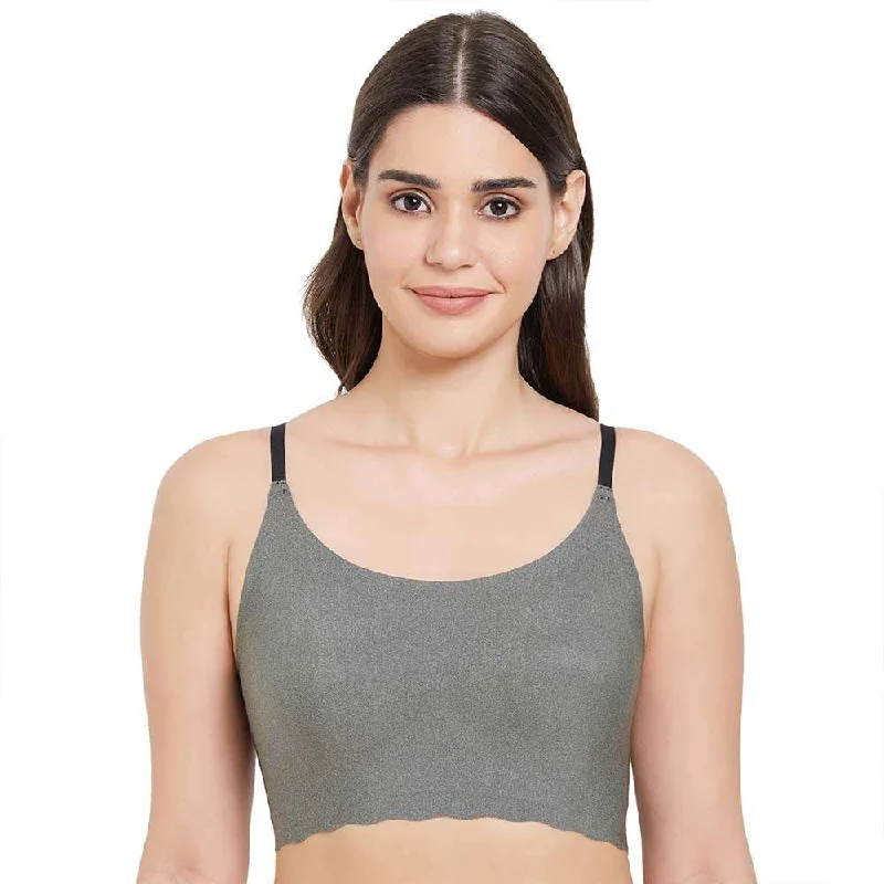 Gococi Padded Non-Wired Full Coverage Seamless T-Shirt Bra - Grey