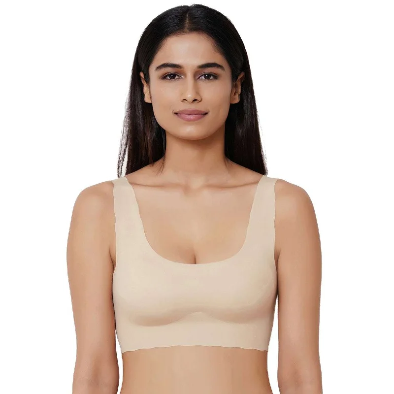 Gococi Padded Non Wired Full Coverage Seamless T-Shirt Bra - Beige