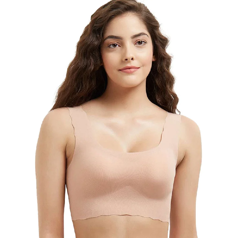 Gococi Padded Non-wired Full Cup Everyday Wear Full coverage T-Shirt Bra - Beige