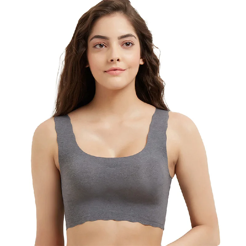 Gococi Padded Non-wired Full Cup Everyday Wear Full coverage T-Shirt Bra - Grey