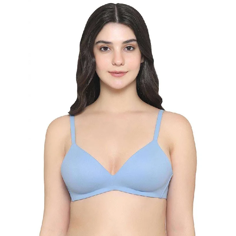 How Perfect Padded Non-wired 3/4th Cup Medium Coverage Seamless T-Shirt Bra - Sky Blue