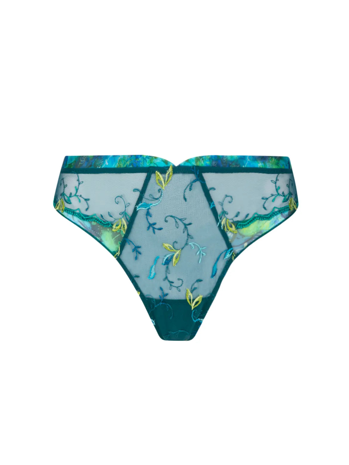 Lise Charmel Grace Aquatique Thong Floral Aqua