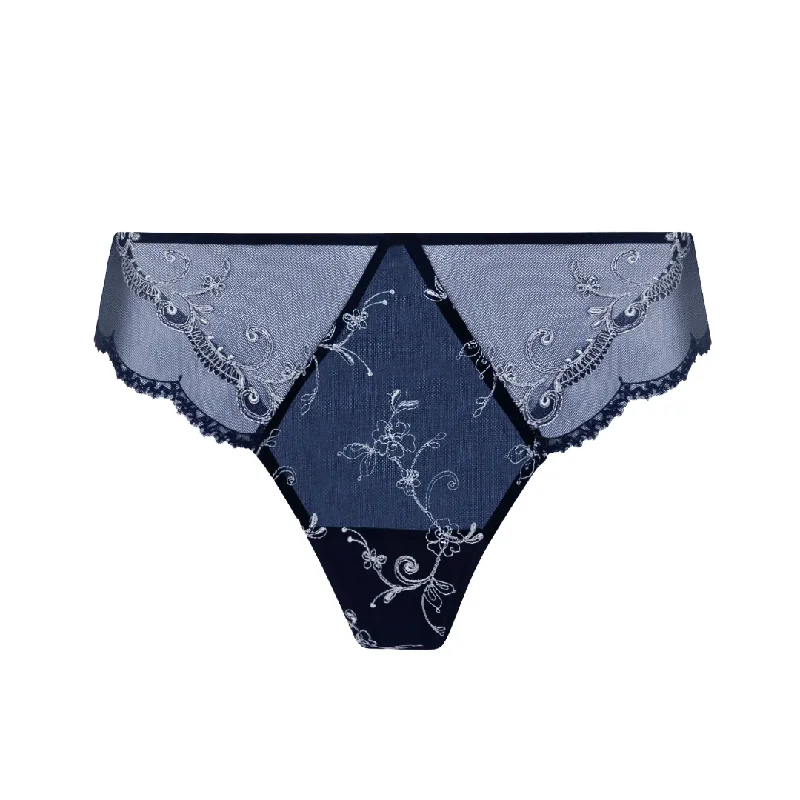 Lise Charmel Deesse en glam Thong Marine Argent