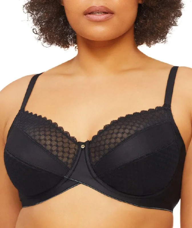 Nancy Ganz Revive Maya Underwire Lace Minimiser Bra - Black