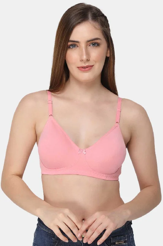 Medium Coverage Non-Wired Non-Padded Intimacy Saree Bra - Pink - INT29