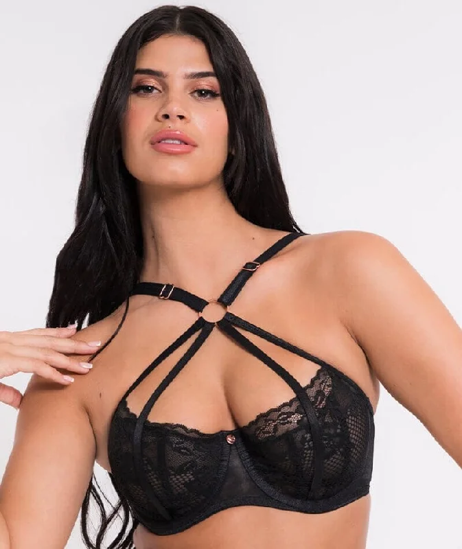 Scantilly Centrepiece Half Cup Bra - Black