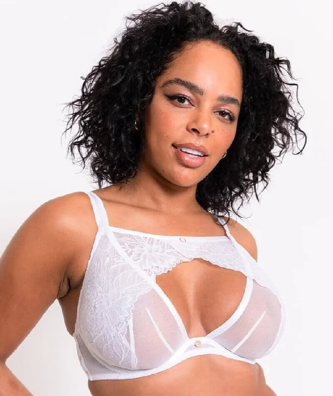 Scantilly Unveiled Deep Plunge Bra - White