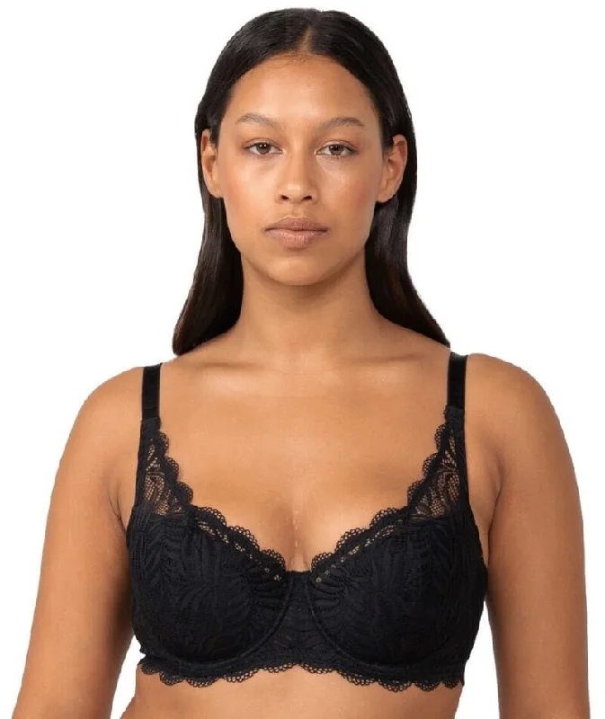 Triumph Essential Lace Underwire Half-Cup Padded Balconette Bra - Black