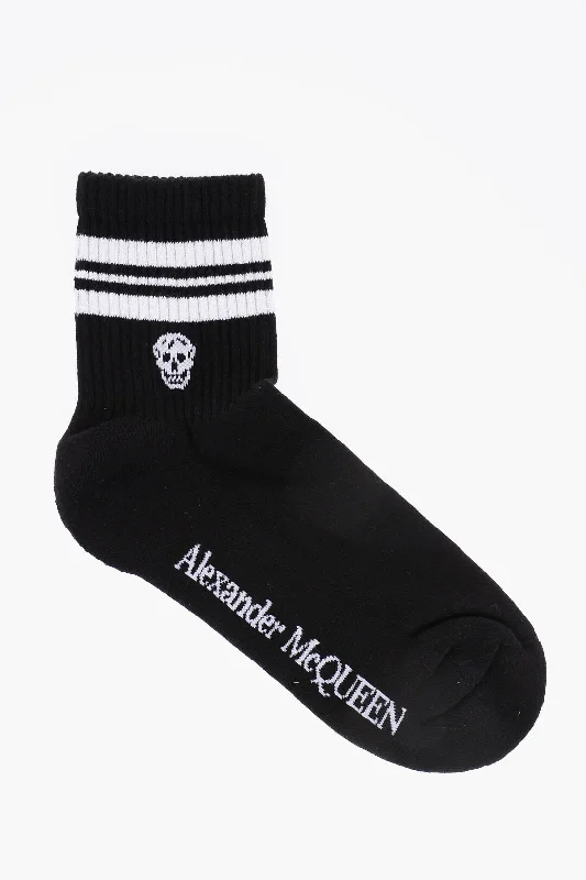 Alexander McQueen Cotton Blend Socks with Contrasting Details