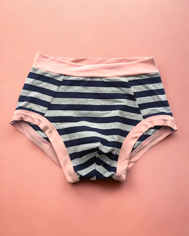 Brief Navy and Marle Stripe