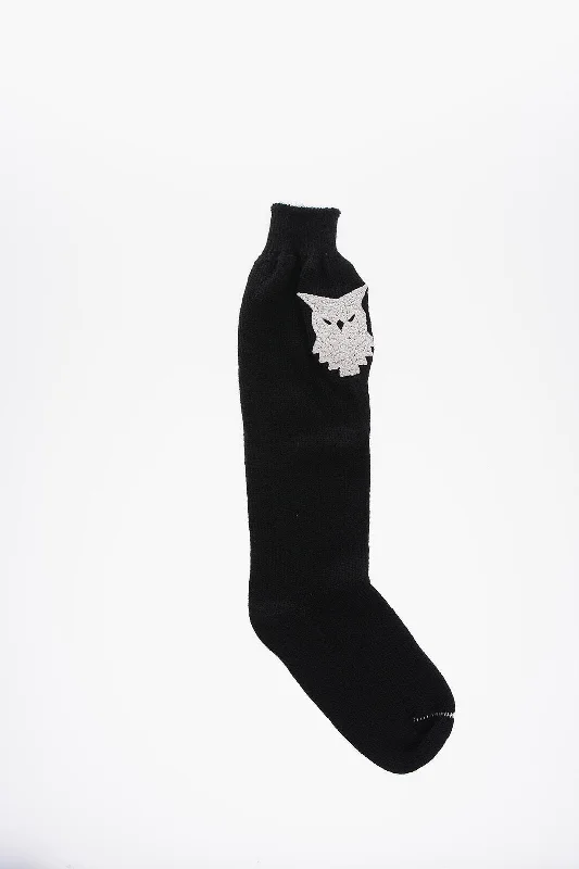 Maison Margiela Alpaca Wool Long Socks with Embroidery