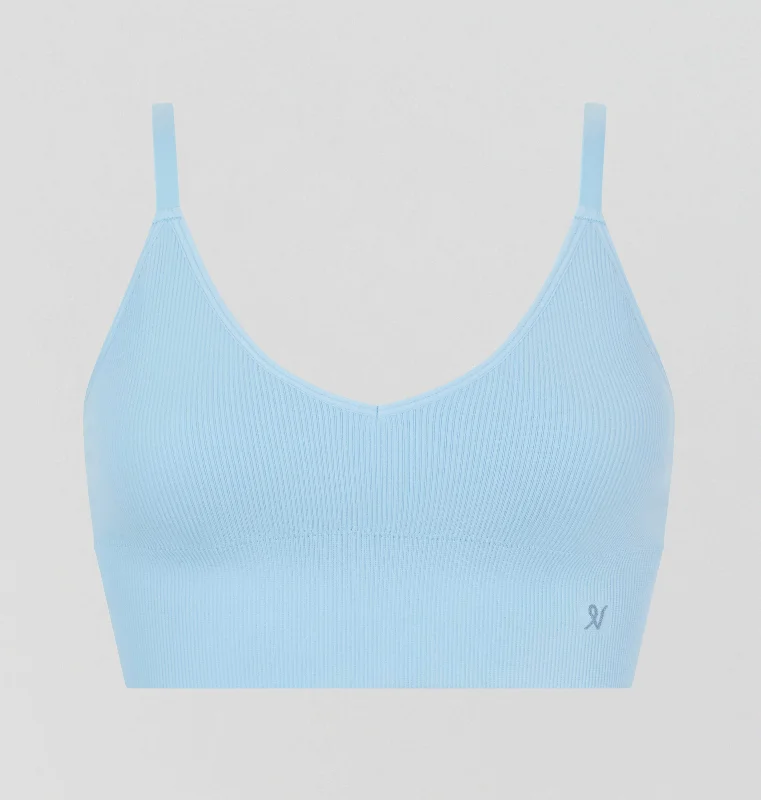 Ribbed seamless bralette [Sky]