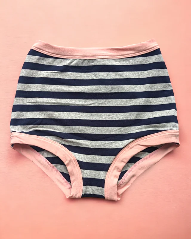 Sky Rise Navy and Marle Stripe