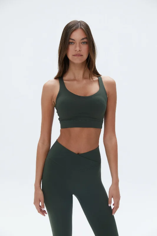 Ultimate Cross Back Bra - Dark Olive