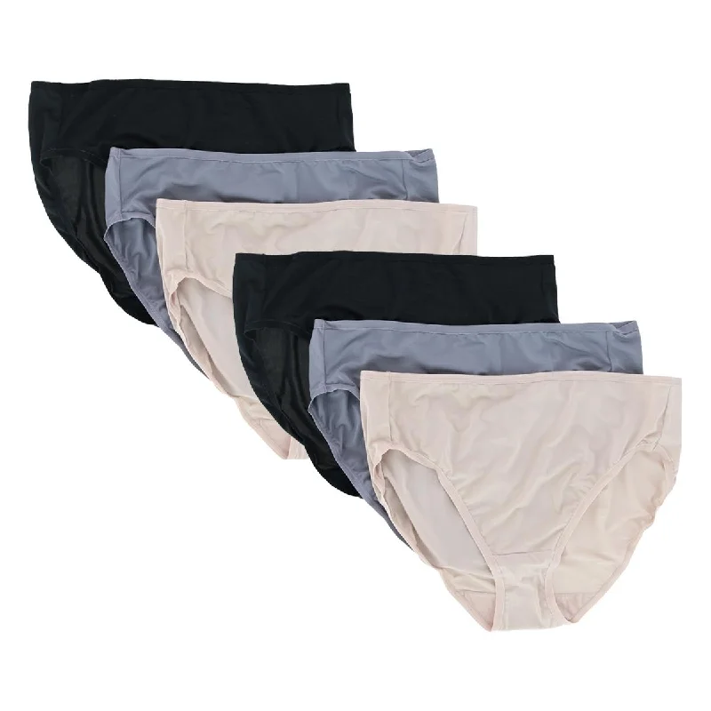 Women's Microfiber Hi-Cut Panties Assorted (6 Pack)