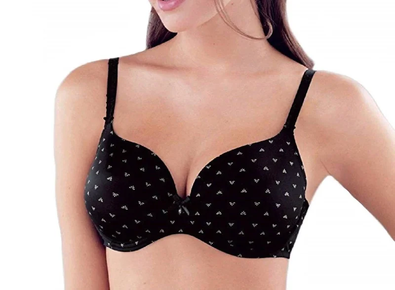 Women's Padded Underwired Bra In Black