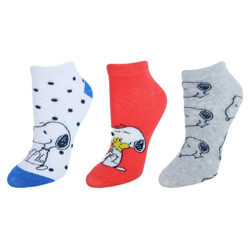 Women's Snoopy Fun and Cute Ankle Socks (3-Pack)