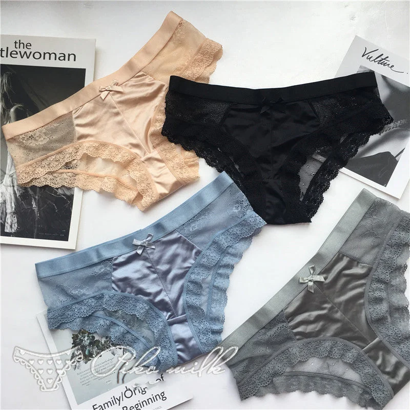 SP&CITY Fashion Silk Lace Hollow Out Panties Sex String European Women Transparent Lace Underwear Crotch Cotton Briefs Lingerie