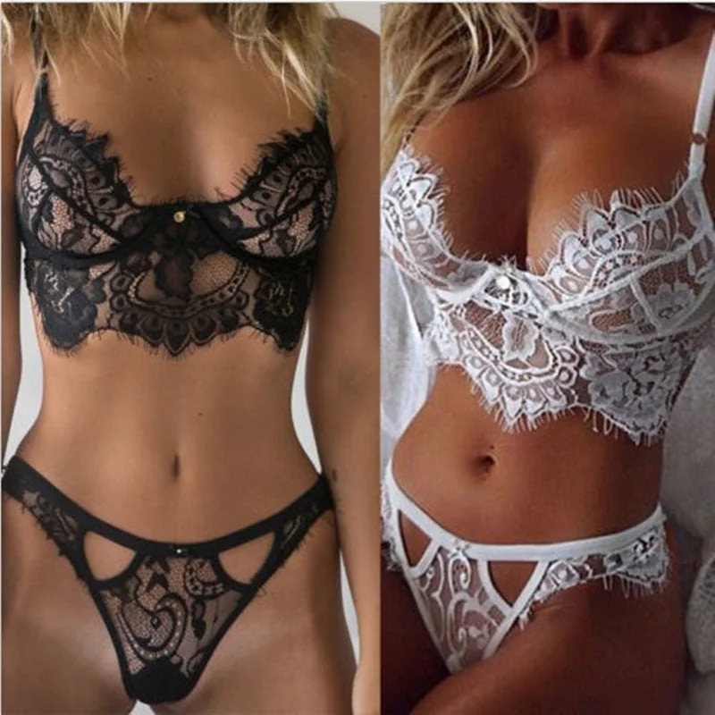 Women  Sexy Lace Bra SetsSeamless Embroidery Bralette Wireless Breathable Underwear Lingerie Set  Plus Size Underwear set