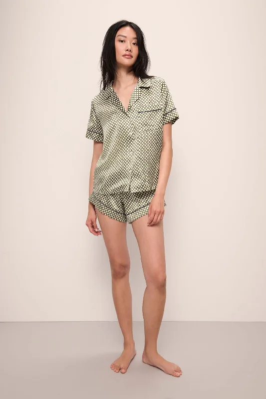 Inez Washable Silk Printed Short PJ Set