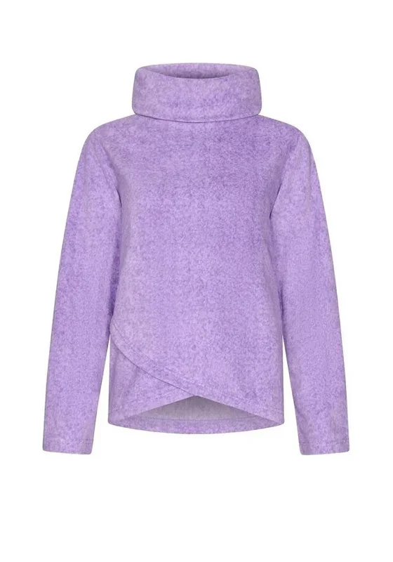 Rebelle High Neck Fleece Pyjama Top, Purple