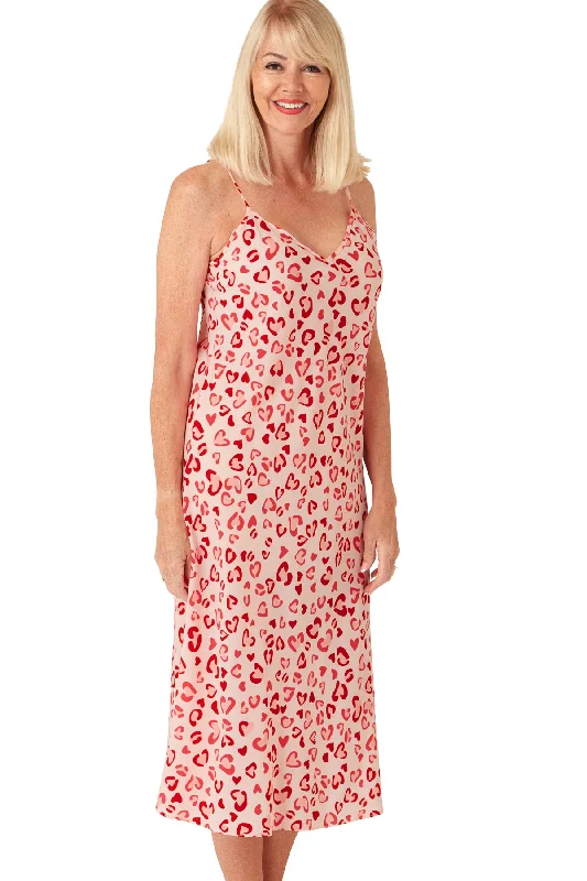 Blanca Long Printed Satin Nightdress