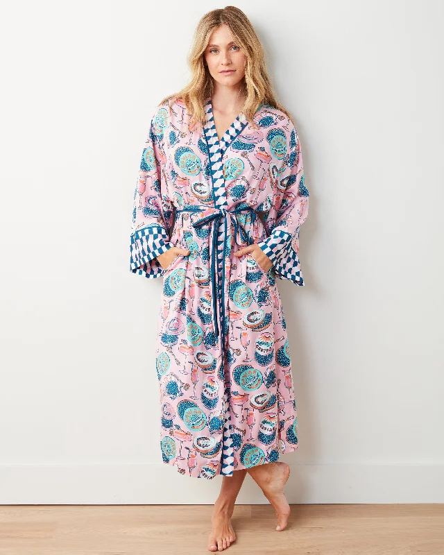 Champagne & Caviar - Satin Robe - Blush