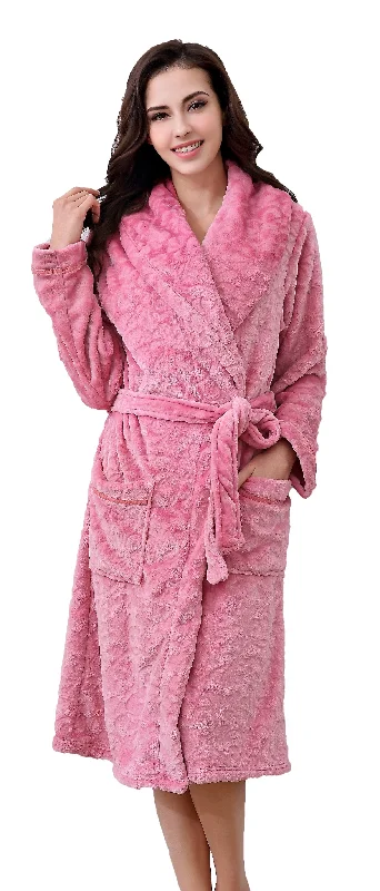 Richie House Women’s Belted Shawl Collared Robe Deluxe Lounge Sleep Bath Coat RHW2721