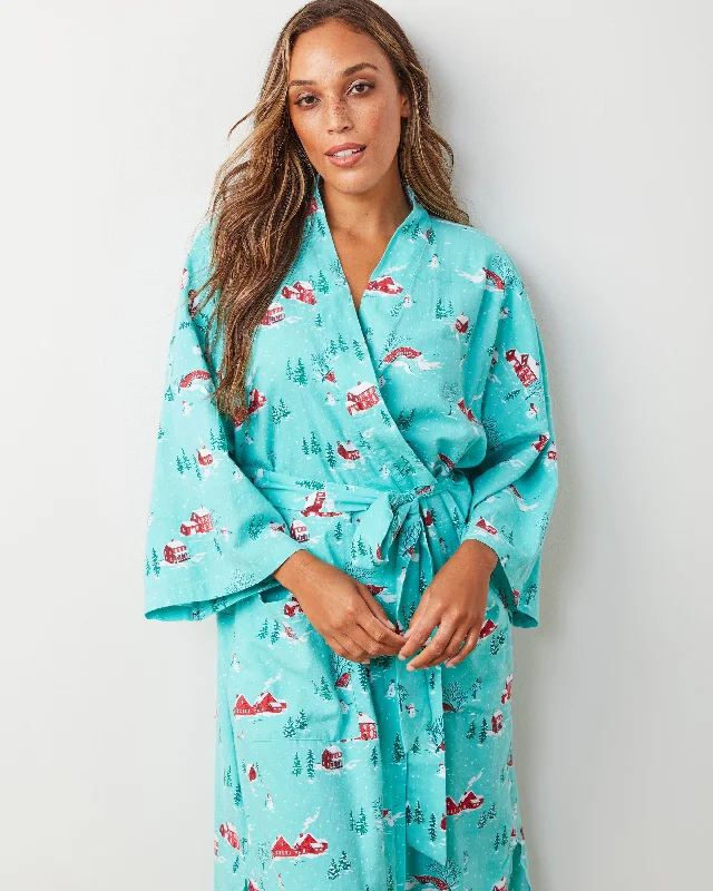 Winter Wonderland - Lightweight Flannel Robe - Snow Day