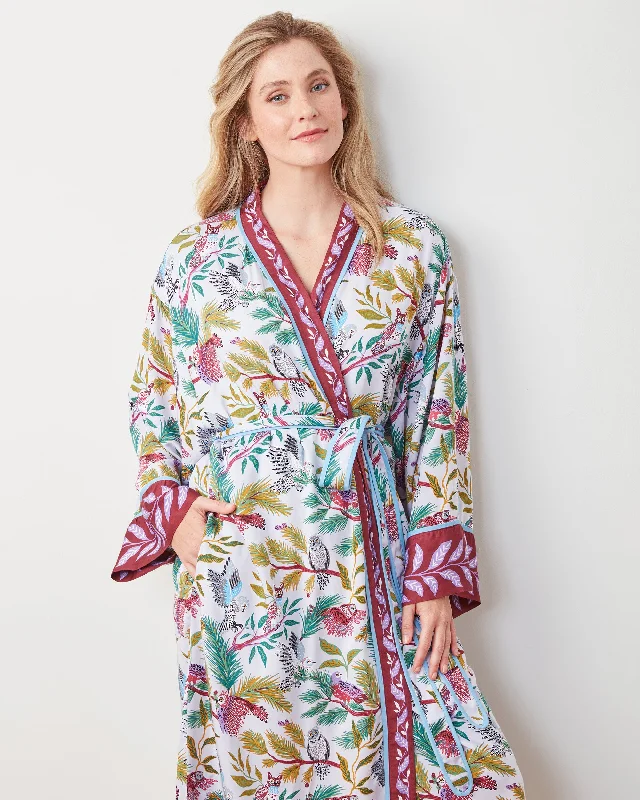 Wise Owls - Satin Robe - Dusty Lilac